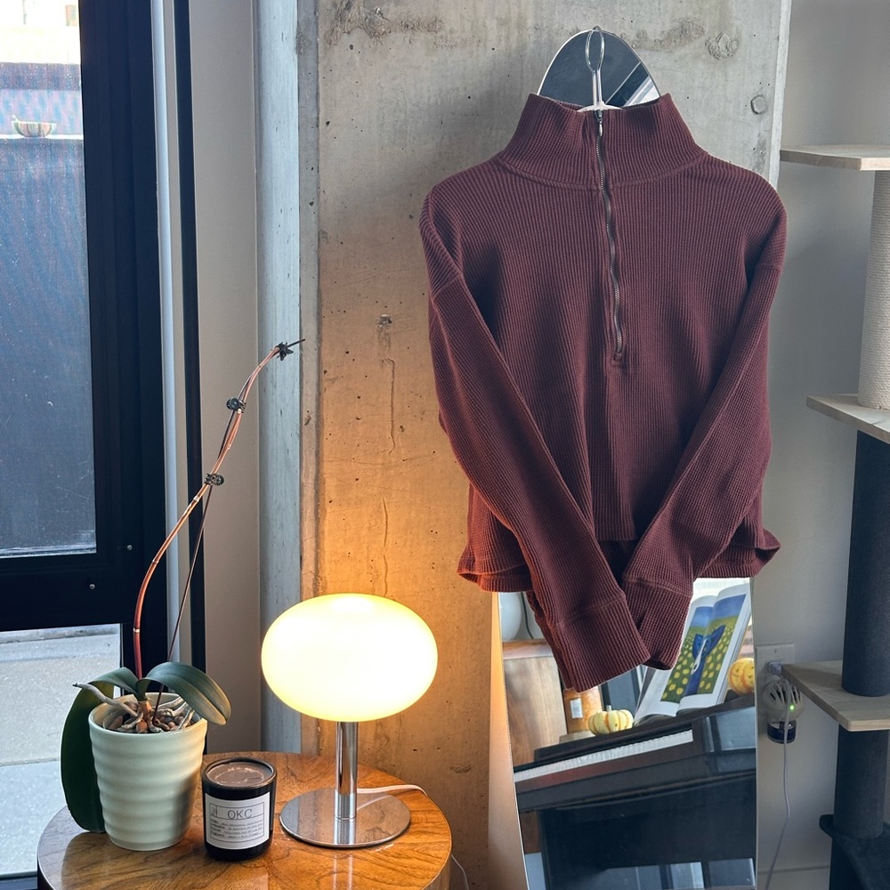 A&F Waffle Knit Half-Zip